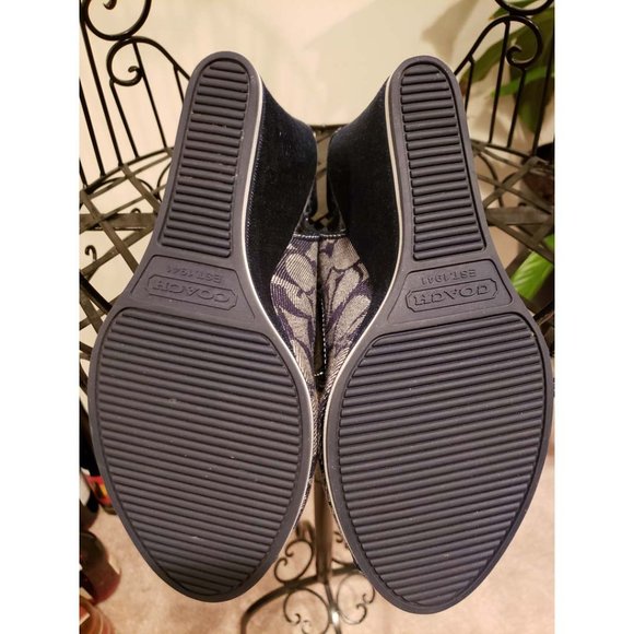 Coach Signature Tarrah Wedge Denim Sandals - Picture 5 of 8